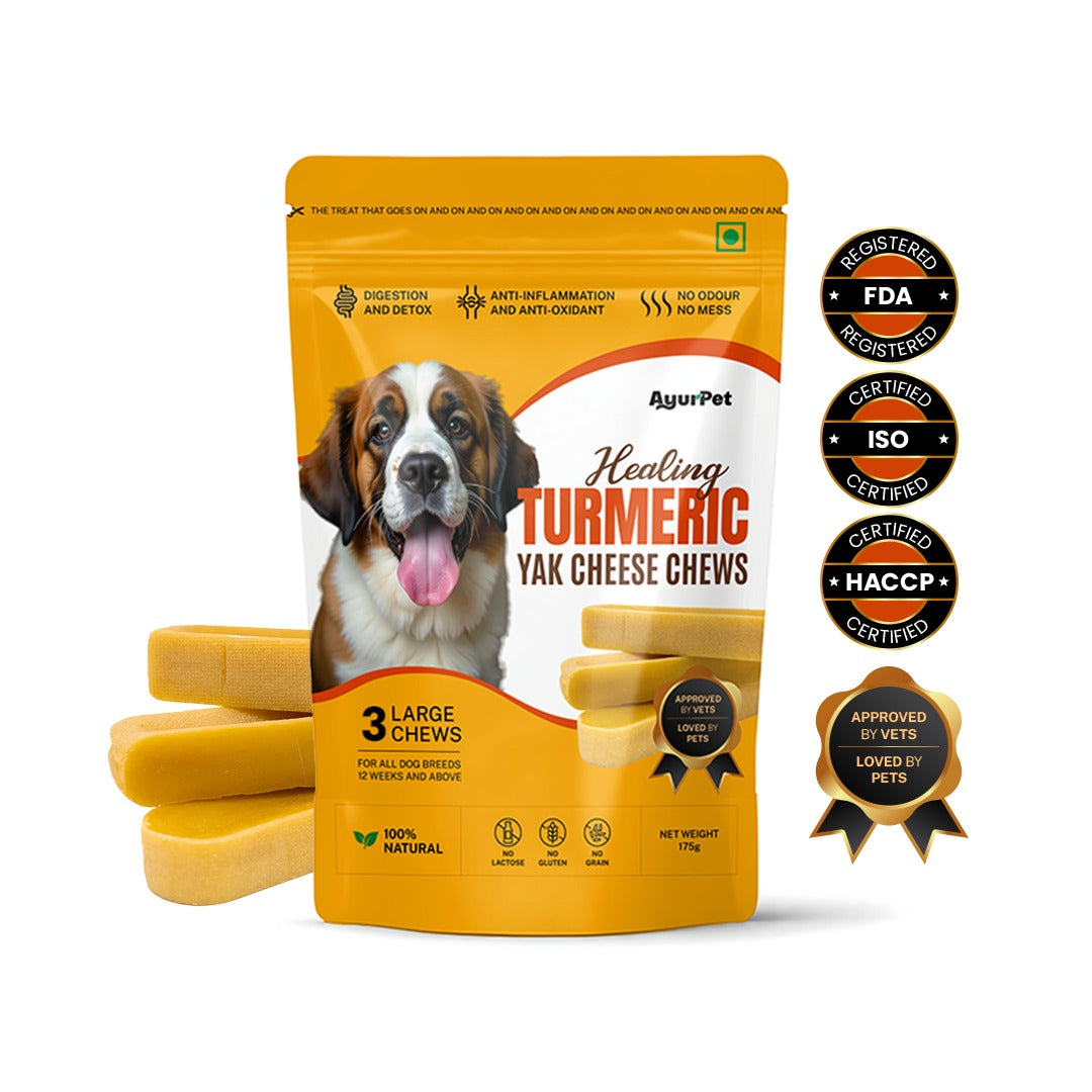 Calming Ashwagandha Yak Cheese Chews | 6-Hour Treat + Toy | Anxiety Relief + Relaxation | Natural, 100% Veg, Protein-Rich