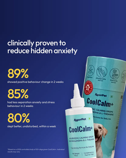 CoolCalm+ clinically studied: 89% positive behaviour change, 85% less stress behaviour in 2 weeks, 80% slept better