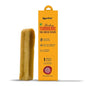 AyurPet Healing Turmeric Yak Cheese Chews shown with one tan chew stick standing next to its bright orange packaging box on a white background.